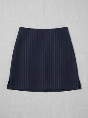 Vintage JM Collection Navy Pin Striped Mini Skirt